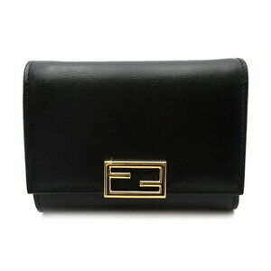 Fendi Tri fold Wallet Leather Black